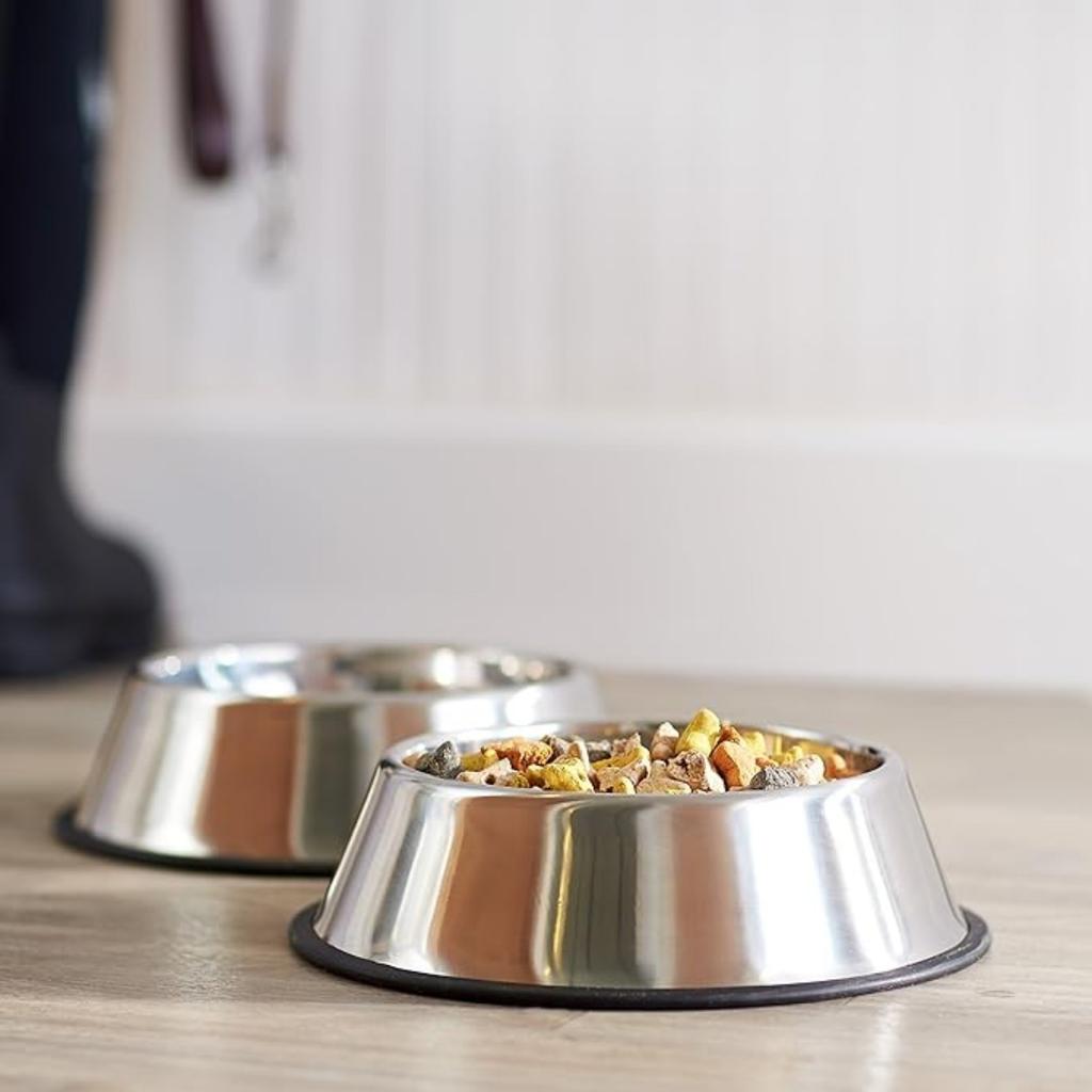 1pc Stainless Steel Dog Bowls with Rubber Bottom,Anti-Slip Heavy Duty Premium Quality Pets Feeder Bowls for Dogs and Cats and More