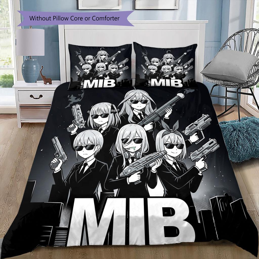 The Quintessential Quintuplets Pattern Bedding Quilt Set Quilt Cover Pillowcase Home Birthday Gift(1 * duvet cover + 2 * pillowcase, without core)