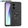 KEYSION Противоударный бронированный чехол для HONOR 400 Pro 5G Мягкий силикон+ПК Металлическое кольцо-подставка Задняя крышка телефона для Huawei Honor 400 5G