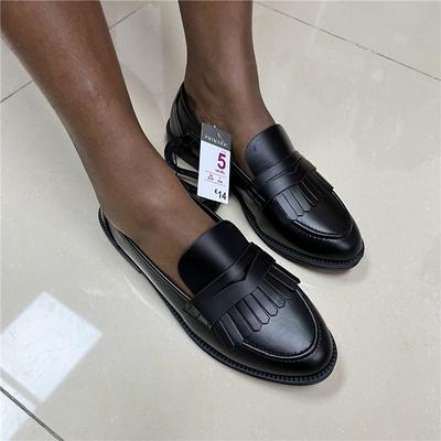 Мокасины без застежек на неглубоких каблуках Женская повседневная обувь Модные однотонные туфли на плоской подошве Британские кожаные туфли на плоской подошве Обувь для скейтбординга на плоской подошве