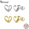 BAMOER 925 Sterling Silver Mini Heart Stud Earrings Platinum Plated Simple Earrings for Women Sweet Fine Jewelry Gift