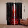 2Pcs Moroccan Castle Curtains Red And Black Color Dark Style Curtain Apply To Living Room Bedroom Store Hotel
