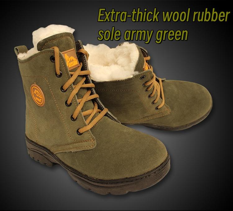 Winter Cowhide Snow Boots - Thickened, Cold-Proof, Plus Velvet Wool, Thick-Soled, Outdoor, Warm, Labor Protection Footwear