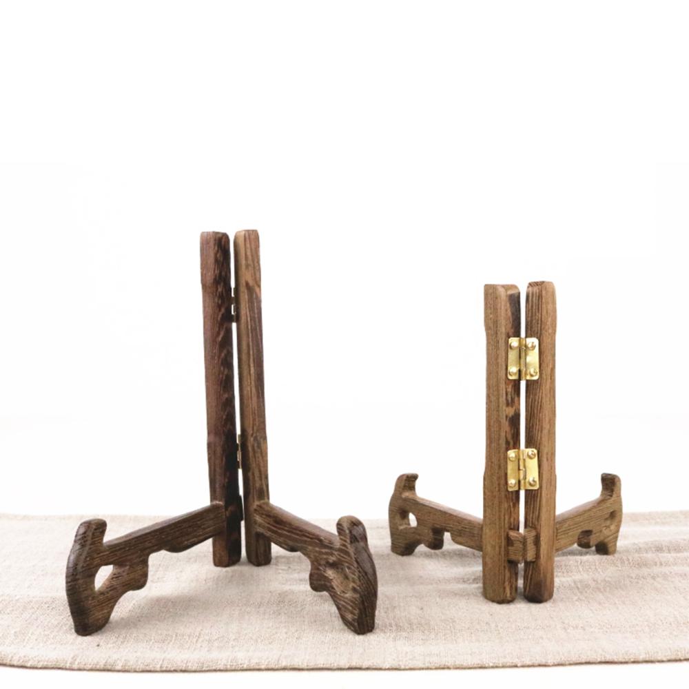 Home Wooden Picture Bracket 3-7inch Photo Frame Stand Easels Plate Holder Display Stand