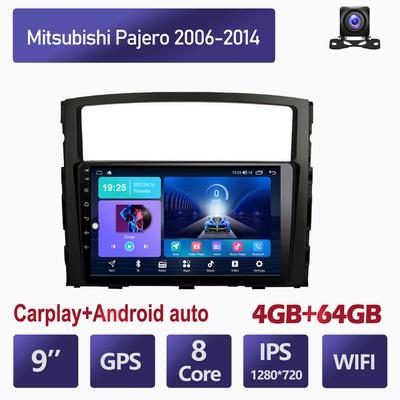 9-дюймовый Android Carplay для Mitsubishi Pajero 2006-2014, автомобильный радиоприемник, мультимедийный видеоплеер, GPS-навигация, WIFI, 4 + 64 ГБ