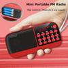 Mini Portable FM Radio High Sensitivity Radios Receiver Wireless Bluetooth Speaker with Lanyard Antenna Dual TF Card Music Playe