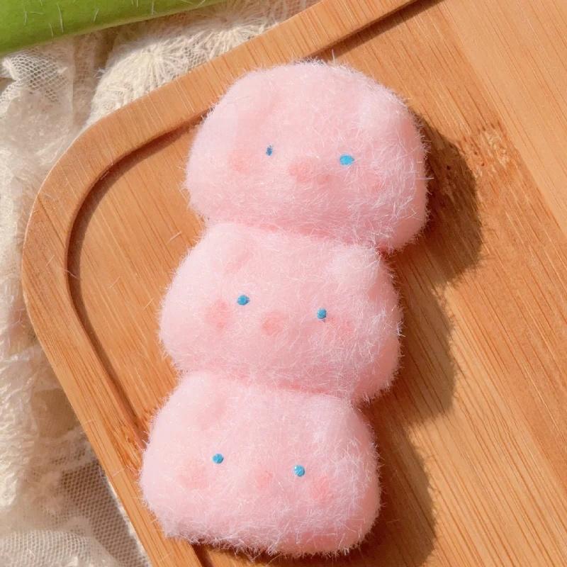 Kawaii Taba Squishy Mini Cartoon Triple Plush Piglet Three Panda Bears Mochi Soft Anti-Stress Girl Gift Hand Relaxation Toy