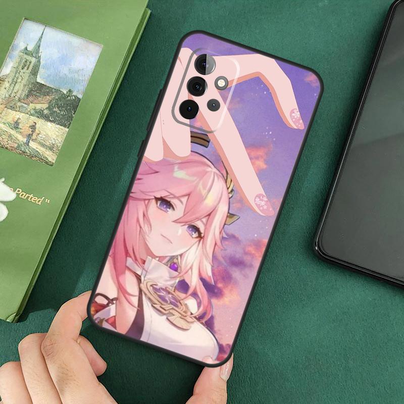 Чехол Genshin Impact Яэ Мико для Samsung Galaxy A54 A52S A52 A32 A22 A12 A72 A33 A53 A73 A14 A70 A51 A71