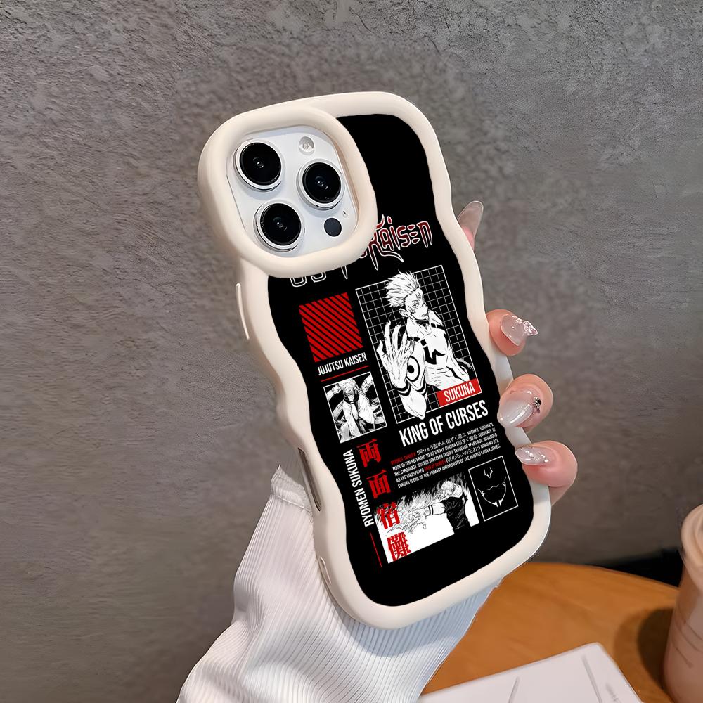 Чехол для мобильного телефона Jujutsu Kaisen Сукуна для iPhone 17 16 15 14 13 12 11 Air Pro Max Plus Волнистый Край ТПУ Цветной Чехол Красивый