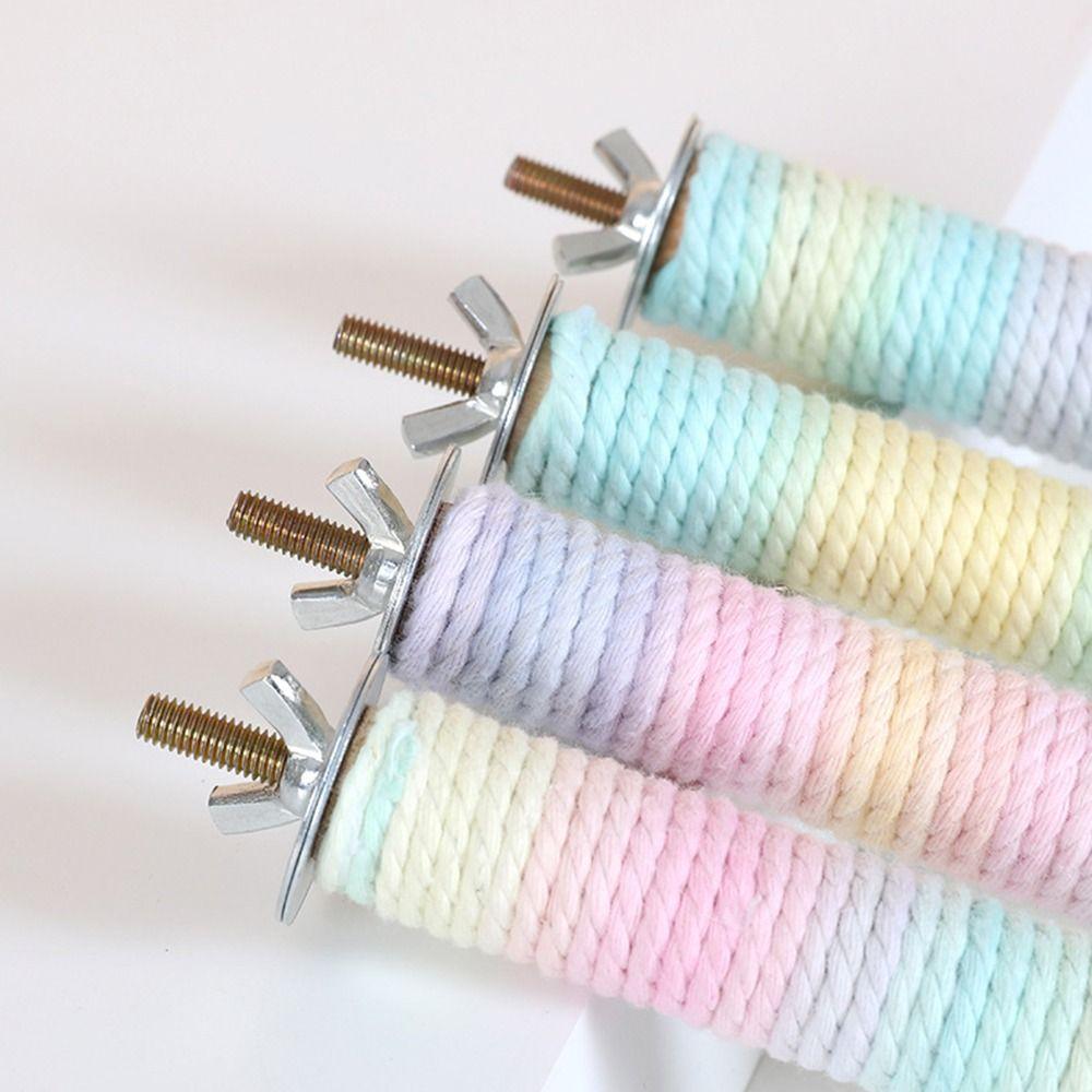 Cotton Rope Parrot Standing Perch Comfortable Grip Bird Teeth Chew Pole Bird Grinding Stand Conure