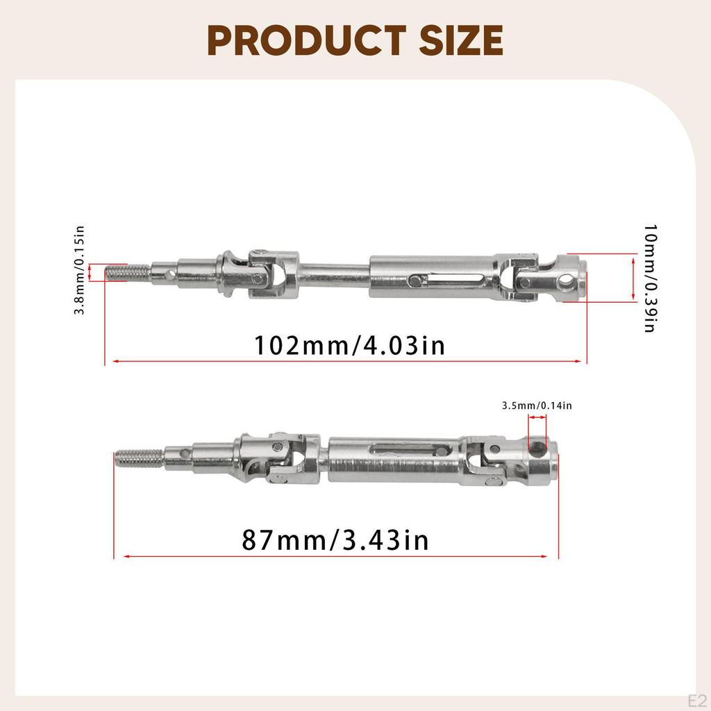 2x 1/14 RC Rear Drive Shaft Transmission Axle DIY Replacements, Spare Part Car Accessory for