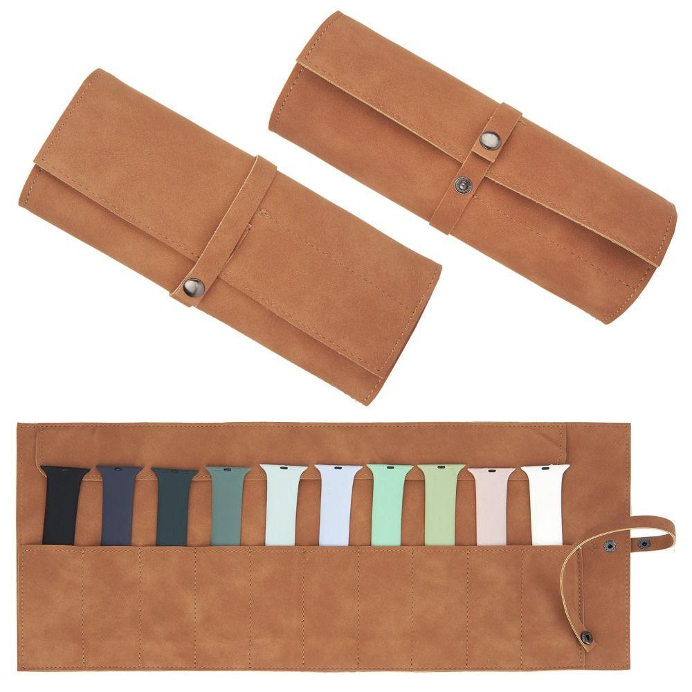 Matte Leather Watch Organizer Case Lightweight Watch Band Case Watchband Pouch Watch Accessories