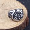Unisex Stainless Steel Cross Ring - Simple Personalized Round Design - Oil-Finished Trendy Accessories