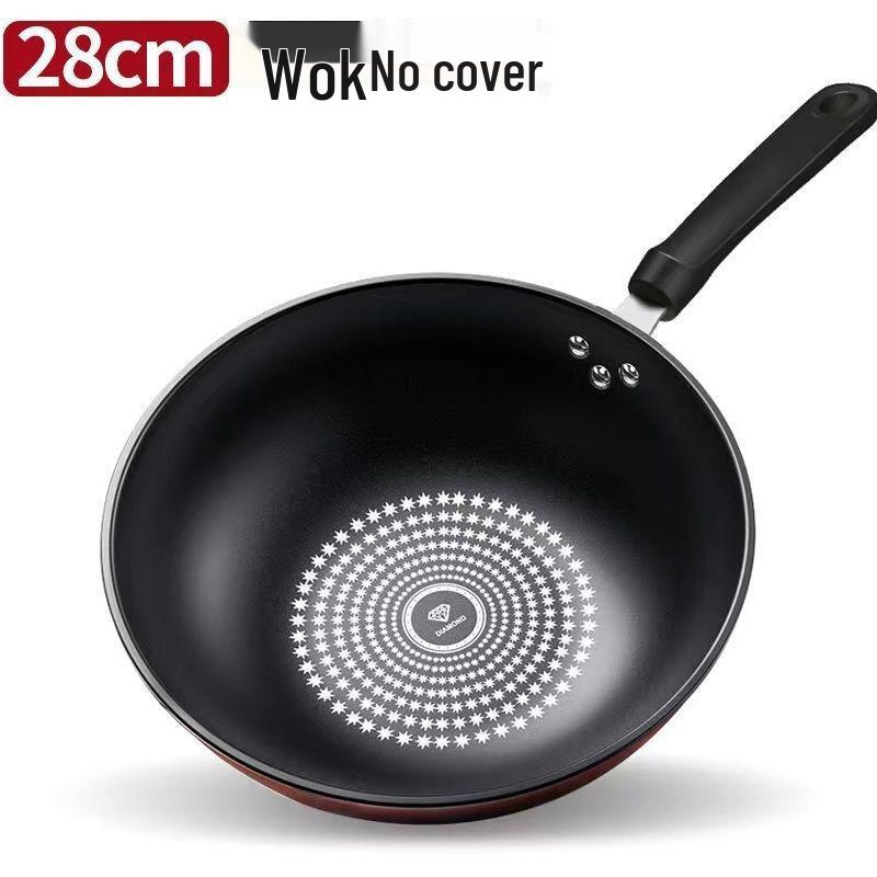 Непригораемый вок из немецкого хрусталя: Сковорода вок с плоским дном без дыма для индукционных и газовых плит.