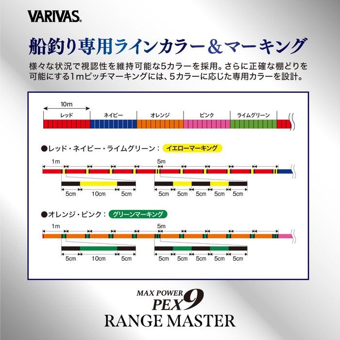 [Varivas] Max Power PE X9 Range Master Boat 200m 0.8 Number 5-Color