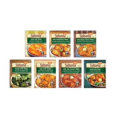 Комбинированный набор Suhana Paneer из 7 штук — Панир Маханвала, Панир Тикка, Шахи Панир, Муттер Панир, Масло Панир, Палак Панир, Панир Кадхай, 50 граммов