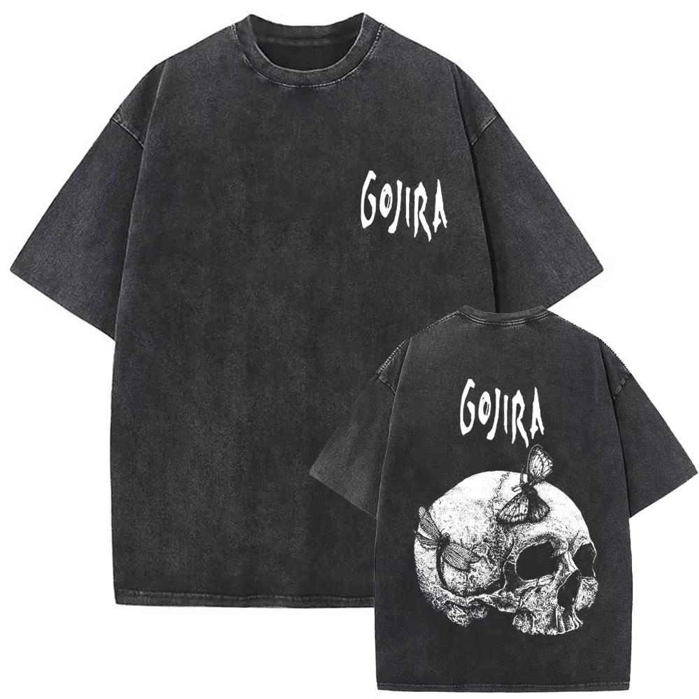 Стирка Винтажная Металлическая Рок-Группа Gojira Футболка От Марса К Сириусу Футболки Мужские Женские Готическая Панк Оверсайз Футболки Уличная Одежда