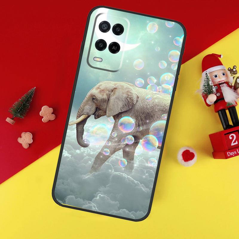 Цветной чехол со слонами для Oppo A94 A74 A54 A60 A40 A80 A16 A76 A96 A98 A58 A78 A18 A38 A57 A17 A15 A5 A6 Pro