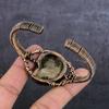 Ammonite Fossil Gemstone Handmade Copper Wire Wrap Cuff Bangle Adjustable U6k82