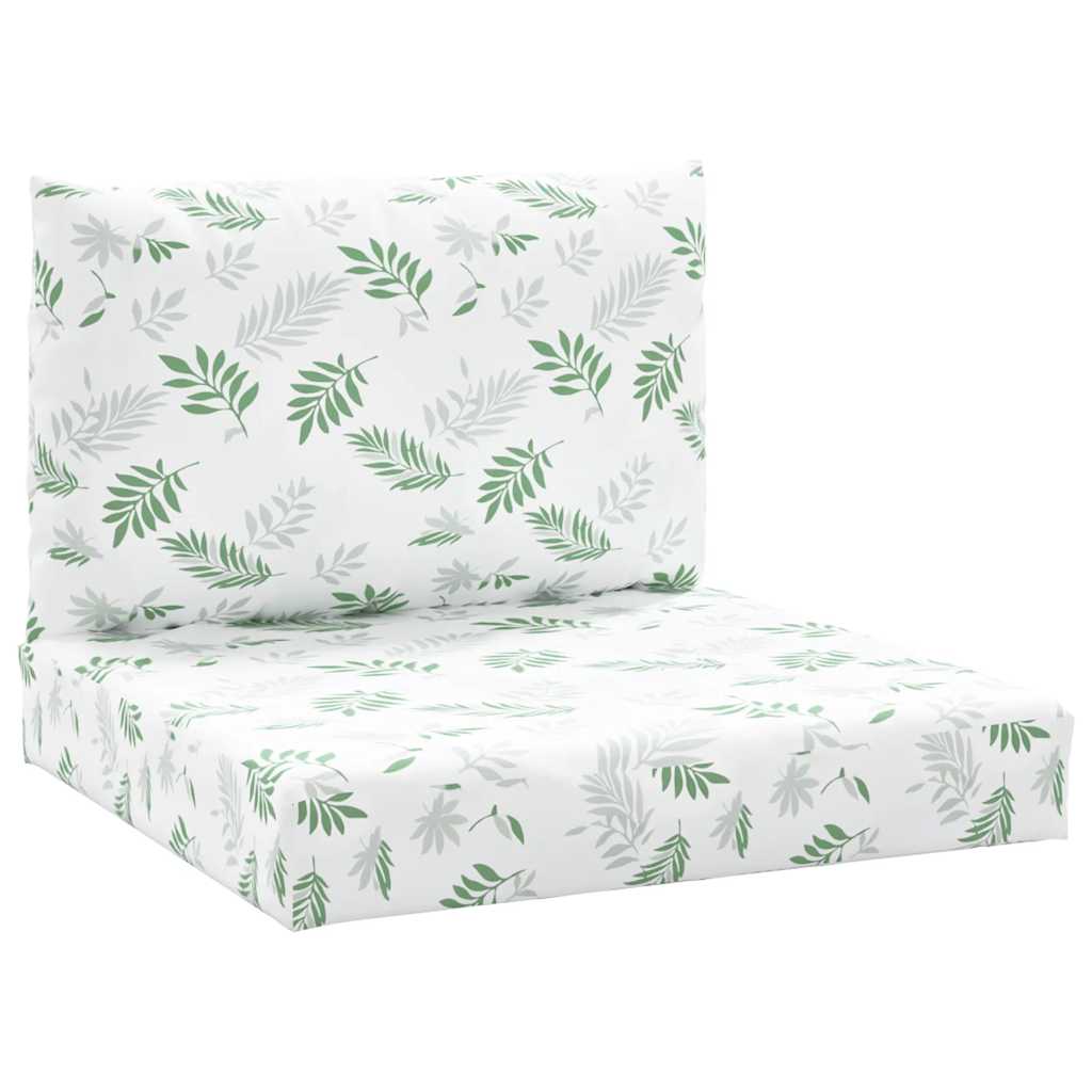 2 Piece Pallet Cushion Set Leaf Pattern Oxford Fabric