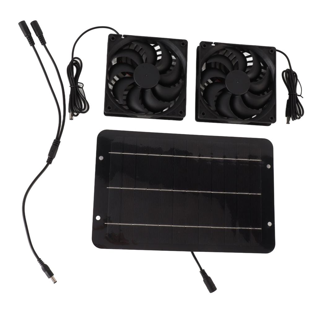 Комплект вентиляторов на солнечных батареях, водонепроницаемый портативный 10 Вт 12 В для курятника, теплицы, собачьего домика, сарая