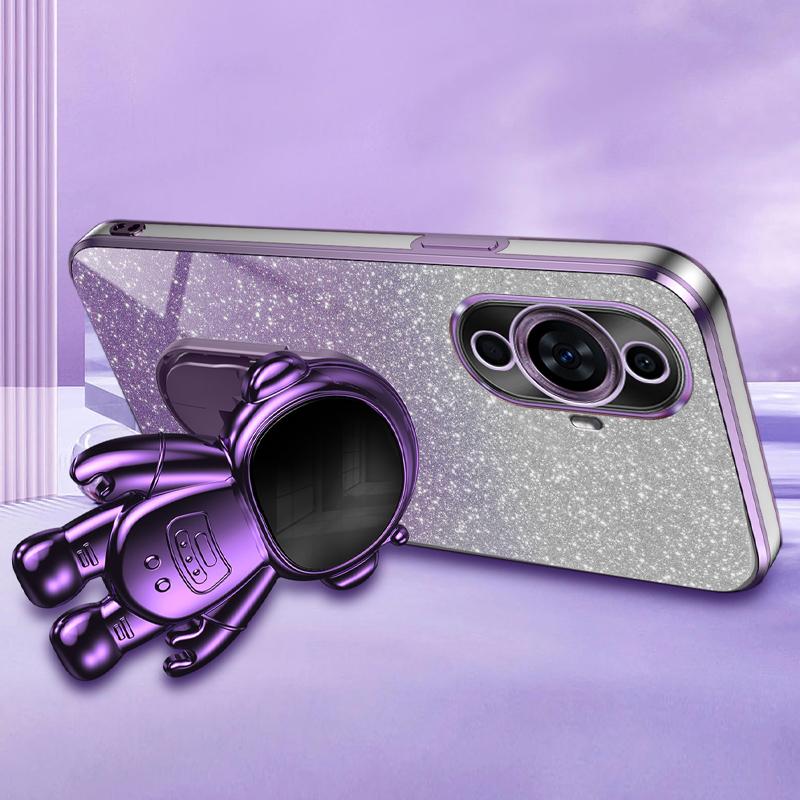 Чехол для Huawei nova 11 Pro/nova 11 Ultra Гальваническое покрытие Чехол для телефона Подставка-астронавт