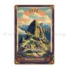 Machu Picchu Vintage Poster Peruvian Majesty Metal Sign Poster Vintage Party Party Club Customized Cinema Tin Sign Poster
