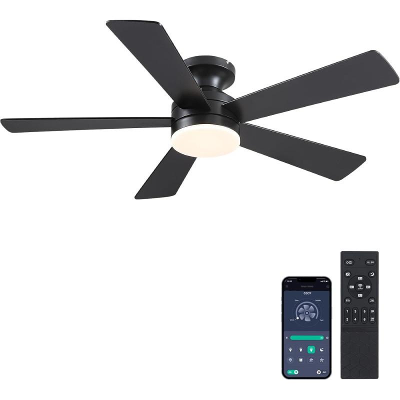 Потолочный вентилятор с подсветкой, бесшумная работа, товары для детской, дома, спальни, гостиной