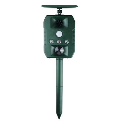 Solar Bird Repellent Ultrasonic Pest Repeller Waterproof LED Voice Alarm Deterrent for Garden Farm