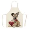 Фартук шеф-повара для выпечки и приготовления пищи, милый кухонный фартук с собачьим принтом, льняной фартук с защитой от пятен, мужской и женский фартук для уборки дома