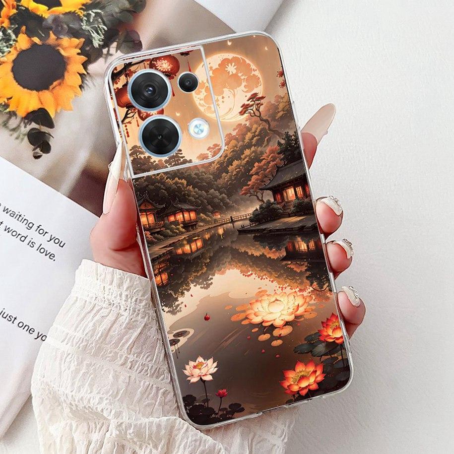 For OPPO Reno 8 Case CPH2359 Cover Cute Cartoon Cat Carp Lion Soft Silicone Shockproof Bumper For OPPO Reno8 Pro 5G CPH2357 Capa