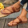 Большие размеры 2025 летняя новая обувь модные туфли на плоской подошве корейская версия сандалий римская обувь пляжная обувь женская обувь