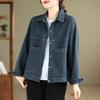 Autumn Women Denim Jacket Retro Long Sleeve Jeans Jacket Female Loose Casual Denim Coat Outwear Overwear