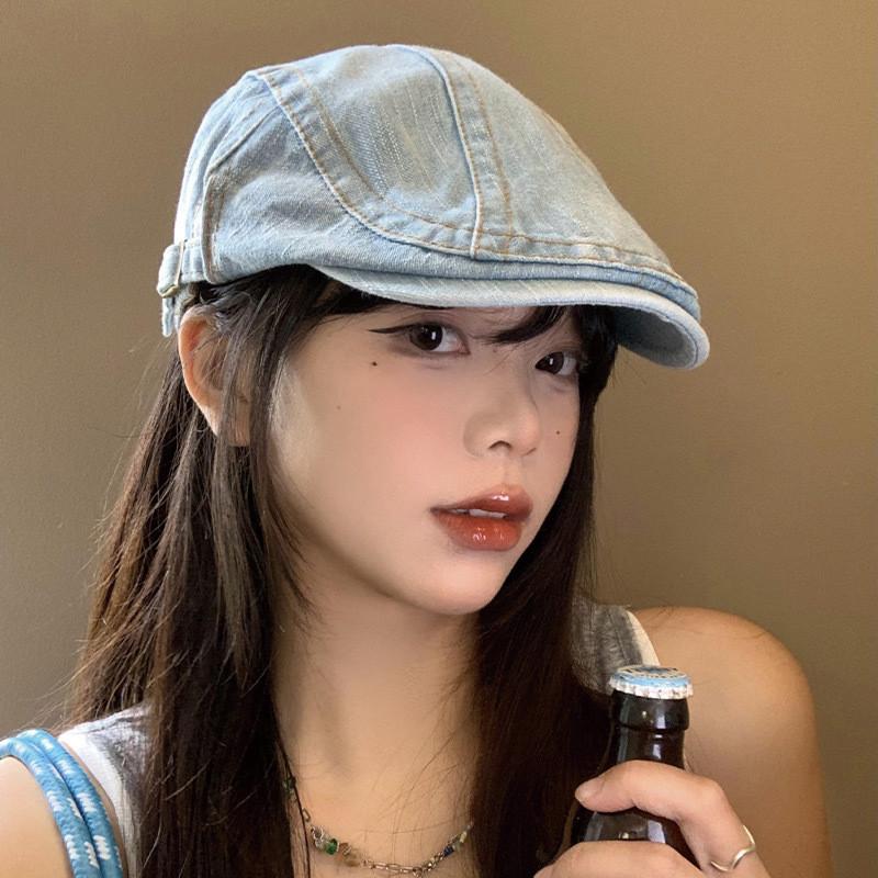 Джинсовый Модный Моющийся Берет Различных Цветов для Весенне-Летней Носки