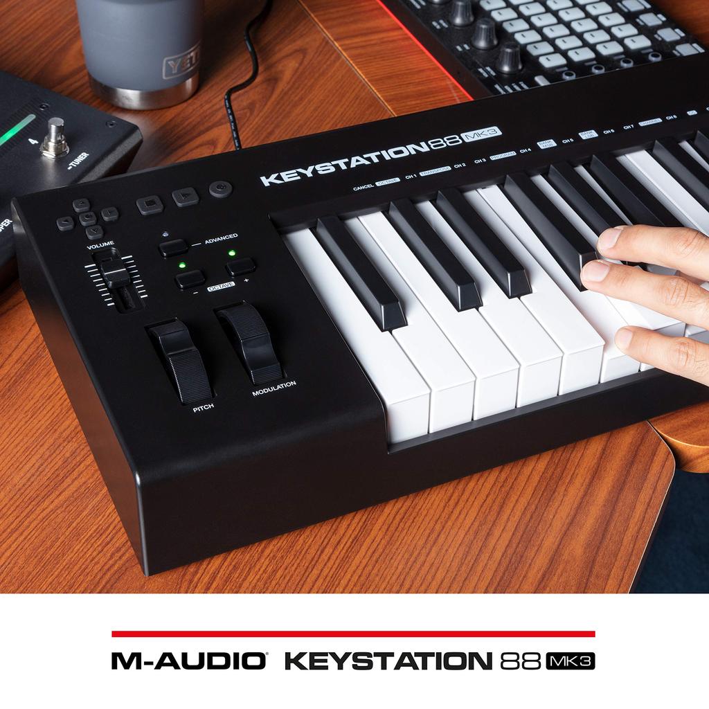 USB MIDI Keyboard with Virtual Synth and DAW Parameter Control Keystation 88MK3 M-Audio 88-key Semi-weight