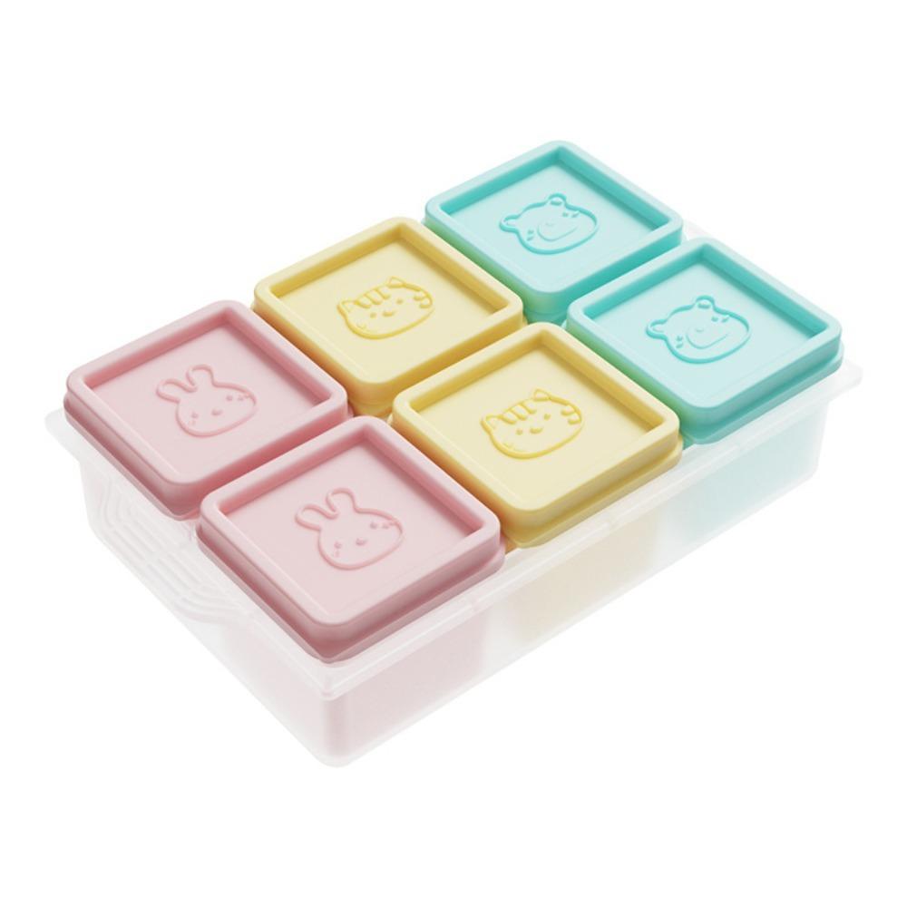Silicone Baby Food Freezer Tray 6 Grid Puree Container Durable Ice Cube Tray  Fruit