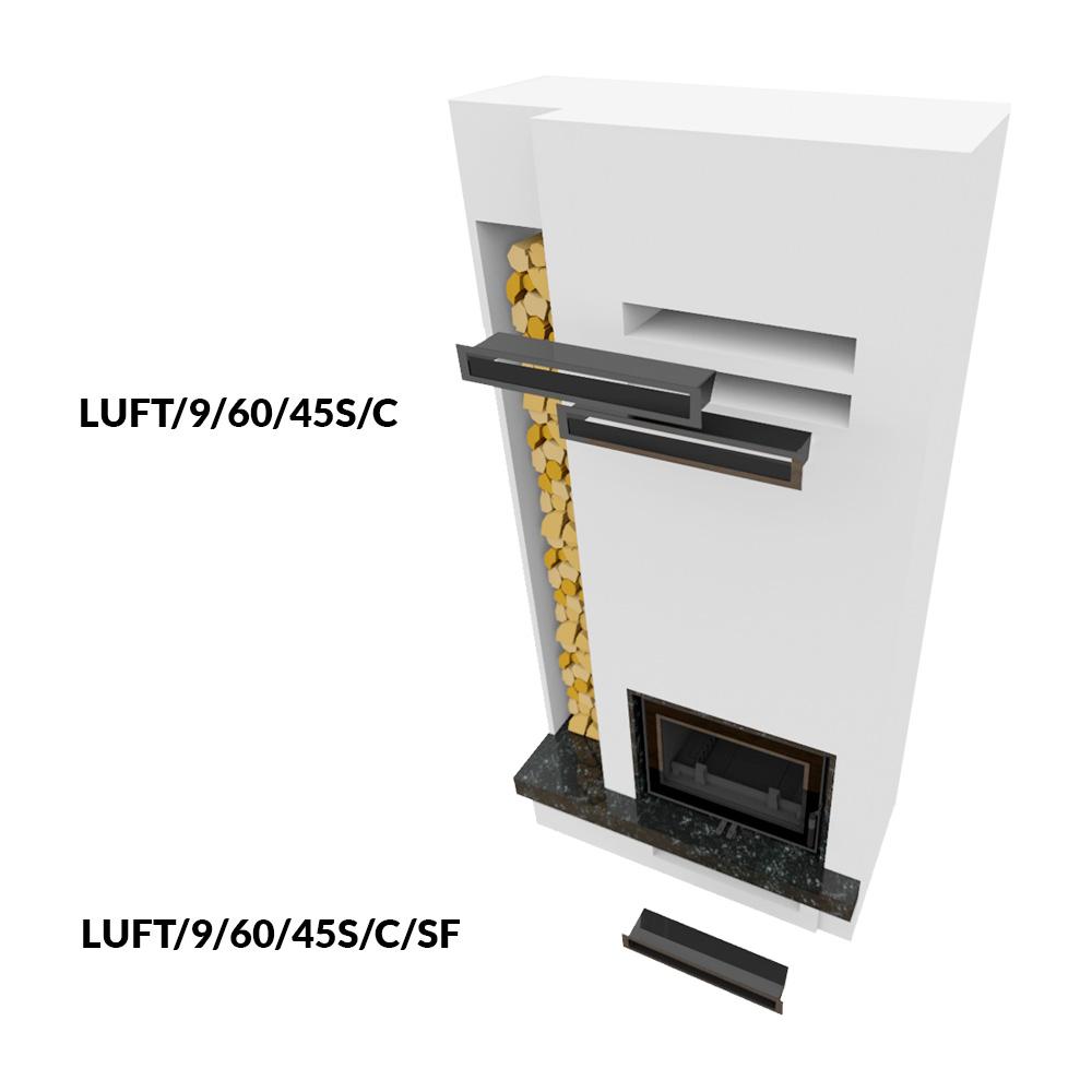 НАБОР ВЕНТИЛЯЦИОННЫХ КРЫШЕК 3x для камина с прямым стеклом