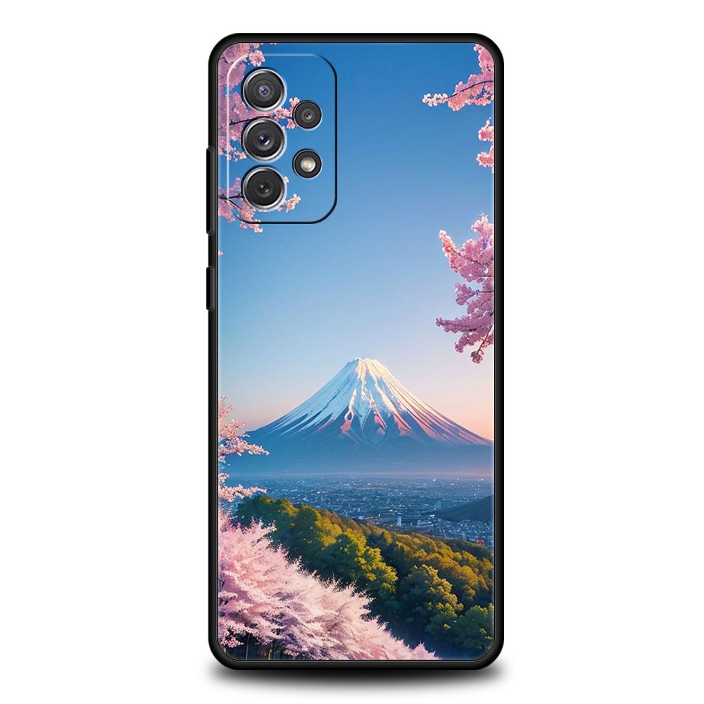 Чехол для телефона с японским аниме-пейзажем Для Samsung A15 A13 A35 A55 A51 A71 A41 A31 A21S A03S A05 A23 A25 A33 A53 A73 5G Чехол