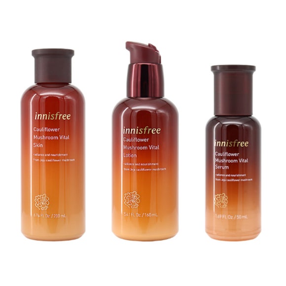 Innisfree Наборы Vital Skin/сыворотка/лосьон/крем с грибами из цветной капусты (5 вариантов)