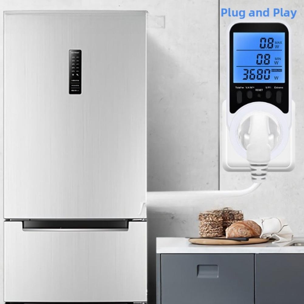 Power Measurement Socket with Backlit Screen Current Voltage and Timing Controller Suitable for Home and Office 16A 3680W