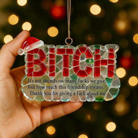 Забавное Рождественское украшение для дружбы, шарм-буква, юмористическая подвеска для друга с подвесным шнурком, праздничный декор