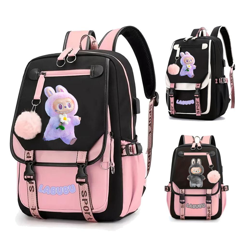 2025 новый рюкзак с принтом labubu 3.0, школьный рюкзак для студентов, кампусный рюкзак