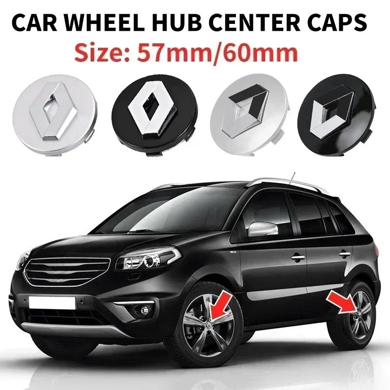 4PCS 57mm 60mm Car Tire Center Hub Cap Logo Sticker Rim Cap Badge For Renault Megane 2 3 Clio 4 5 Trafic Captur Emblems Kangoo S222