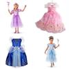 Элегантное детское платье принцессы для девочек для косплея Рапунцель Белль Золушки