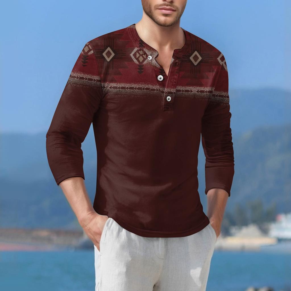 Men'S T-Shirt Street Casual Fashion Long Sleeved Top