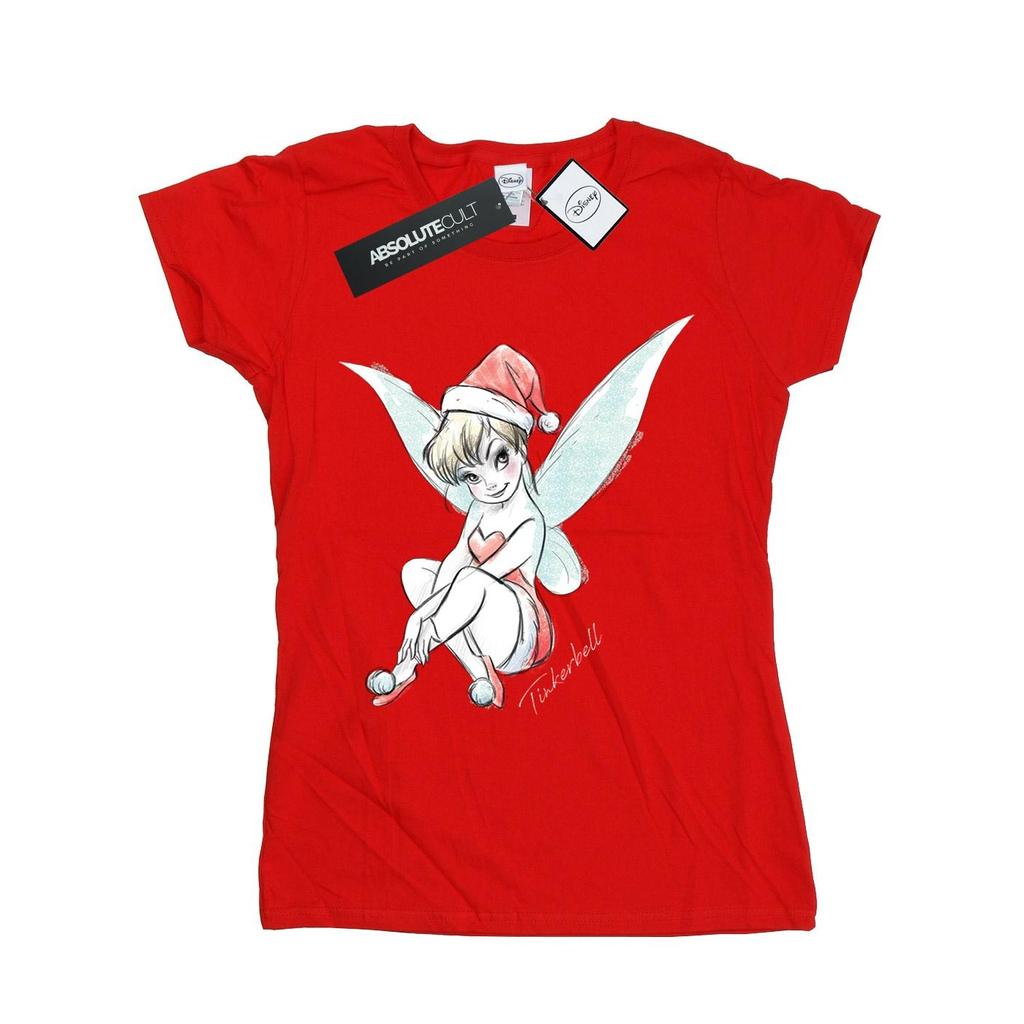 Disney Womens/Ladies Tinkerbell Christmas Fairy Cotton T-Shirt