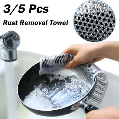 Чистящая салфетка для удаления ржавчины Kitchen Magic Полотенце для мытья посуды Тряпка для чистки металлической стальной проволоки Чистящие инструменты для микроволновой печи Тряпка для мытья посуды ADM