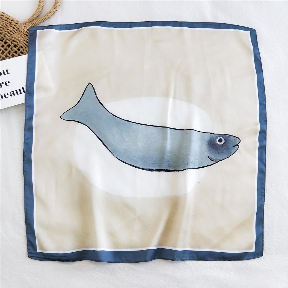 53CM Silk Scarf Small Square Scarf Versatile For Women Spring And Autumn Thin Design Fashionable And Stylish Decorative Scarf Professional Flight