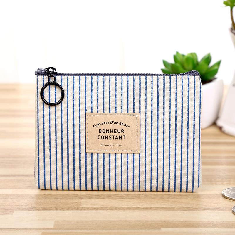 Японский и корейский креативный женский мини-кошелек для монет из холста - милый мультяшный студент сумка на молнии