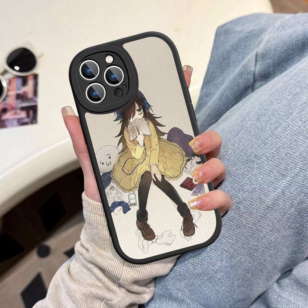 Watamote K-Kuroki T-Tomoko Кожаный Чехол Для Телефона На IPhone 16 15 14 13 12 11 Pro Max Plus Ударопрочный Чехол